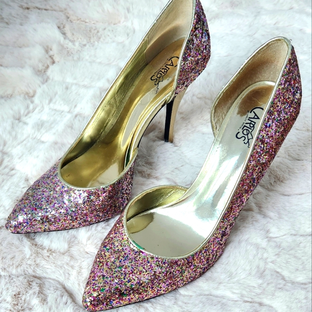 Carlos Santana 8.5 Multi-color Glitter Heels